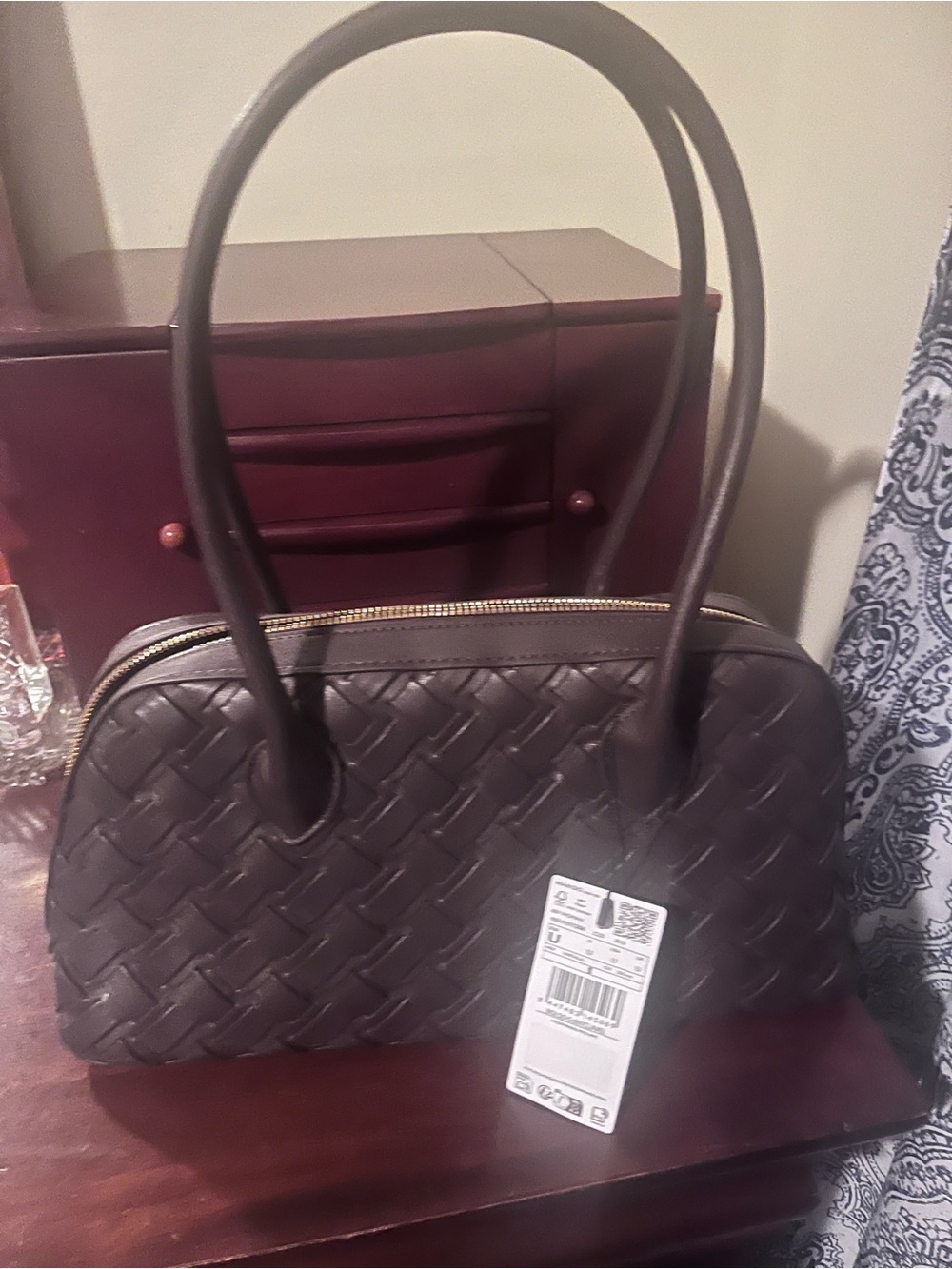 NWT Mango Chocolate Braided “Bowling Bag” Purse - Picture 2 of 8